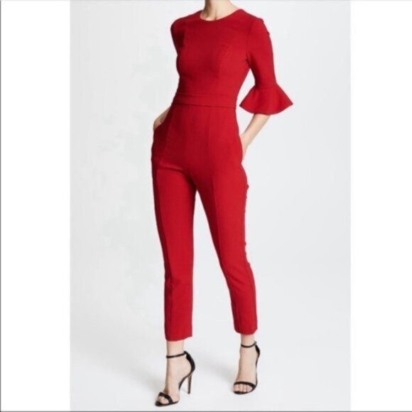 Black Halo Brooklyn Ruffle Fed Jumpsuit 2